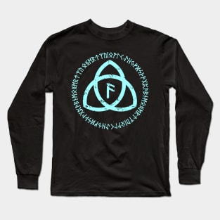 Nordic rune circle and Ansuz rune Long Sleeve T-Shirt